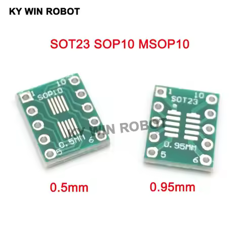 100pcs SOT23 SOP10 MSOP10 Umax SOP23 to DIP10 Pinboard SMD To DIP Adapter Plate 0.5mm/0.95mm to 2.54