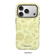 1 ชิ้น เคสโทรศัพท์ลายเปลือกหอยสีเหลืองสำหรับ Phone 17 Pro Max, เหมาะสำหรับ Phone 16 Pro Max, 15 Pro 