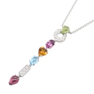 [Used] BVLGARI Allegra Necklace 339373, Neck size 37.5-43cm, K18WG (White Gold), Diamond Allegra Nec