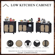 NPC Muji Rattan Style / Low Kitchen Cabinet with Ceramic Top, Drawers & Soft Close Storages / Rattan