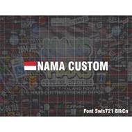 Cutting Sticker Custom Name Flag Small Size Letter Height 1 Cm