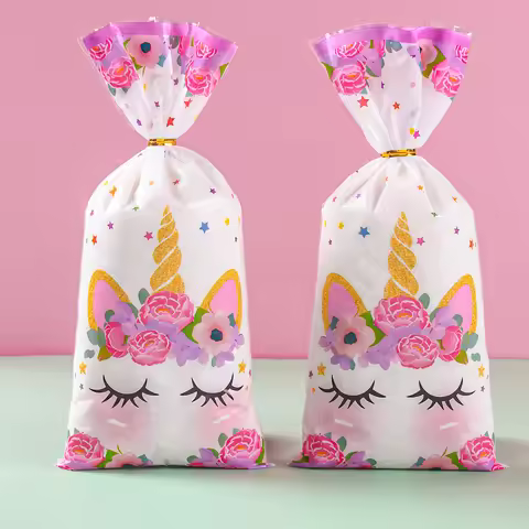 Unicorn Birthday Party Decoration Cookie Candy Gift Bags Unicorn Birthday Party Decor Kids Girl Baby