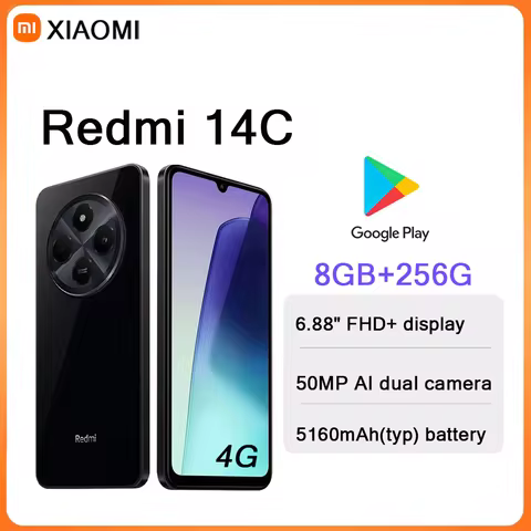 Redmi 14C 6.88" Screen 4G Smartphone 8GB+256GB 50MP Dual Camera 5160mAh Battery Type-C 2026 New Arri