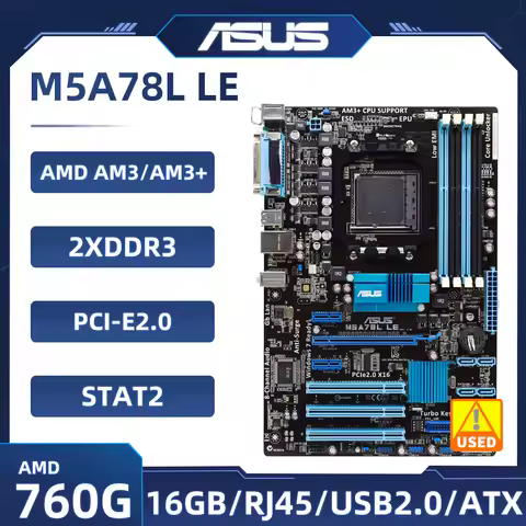 Asus M5A78L LE Motherboard Socket AM3/AM3+ DDR3 16GB support Athlon IIX2 245e 280 FX-8320 FX-8100 FX