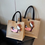 Tas kanak-kanak Tas kanan bahu christy ng Canvas Bag Female Handbag Large Capacity Tote Bag 2025 New