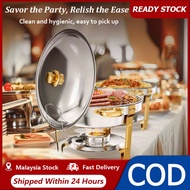 🚚24H Delivery🚚4. 5L Chafing Dish Buffet Set Stainless Steel Round with Lid & Lid Holder Buffet Serve