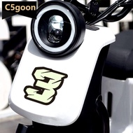 C5GOON 1PC Motorcycle Luminous Stickers 0-9 Number Waterproof Motorbike Fuel Tank Electric Scooter B