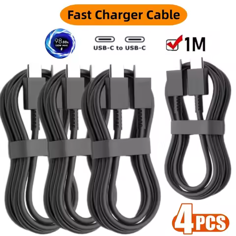 4PCS 100W Super Fast USB C to C Charging Cable PD Cord For Samsung Galaxy S22 S23 S24 S25 Ultra Note