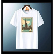 BAJU - KAOS SUVENIR CHICAGO USA - TSHIRT CHICAGO USA TYPE 2