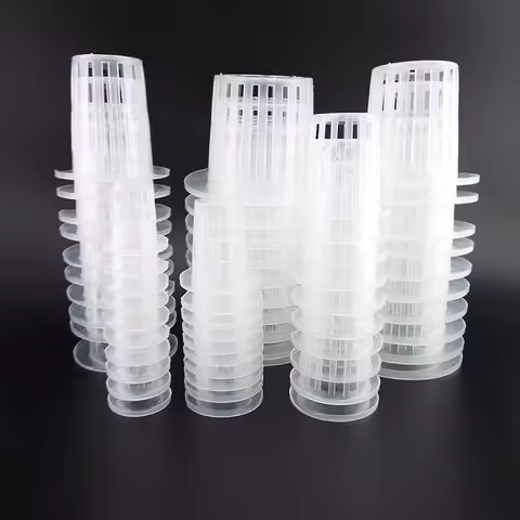 10pcs Plant Grow Net Nursery Pots Hydroponic Colonization Mesh Cup Vegetable Plant Soilless Greenhou