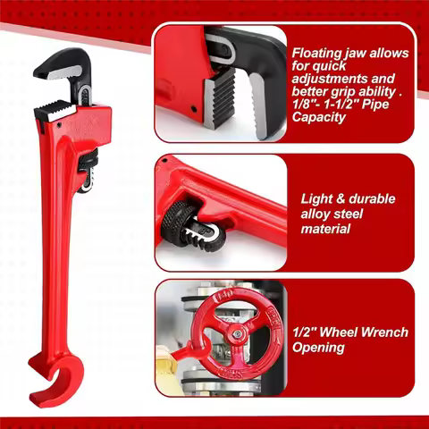 A27F-8" Double Ended Valve Wrench Pipe And Valve Wrench Refinery Wheels 1/8''-1-1/2''Pipe Capacity F