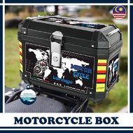 Motor box Aluminum Style Motorcycle Box 45L ABS Waterproof Motor Box Safety Lock Kotak Motosikal Pet