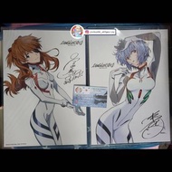 美品 [日版/現貨]EVA 新世紀福音戰士 EVANGELION 劇場版  日本限定 入場特典 印簽名A4雙面海報(綾波/明日香 )