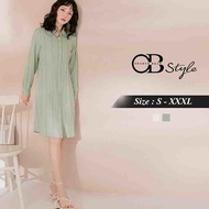 OB DESIGN ★ OBDESIGN ★ ORANGEBEAR ★ STRIPED MIDI DRESS JAKECTS ★ 2 COLORS ★ S-XXXL SIZE ★ PLUS SIZE