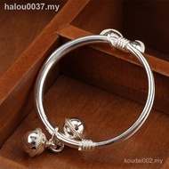 ready stock♈Baby sterling silver anklet children s s999 bell pure bracelet full moon birthday gift
