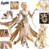 Honkai：Star Rail Aglaea Cosplay Costume  Aglaea Golden Weaver Dressmaster Outfit with Headdress Wig 