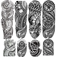 Tribal Totem Temporary Tattoo Stickers 4-Sheet Large Full Arm Tribal Totem Sleeve Tattoos and 4-Shee