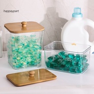 happaypart|  Opening Laundry Container Bamboo Cover Storage Container Laundry Beads Storage Box with