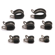 Stainless Steel Rubber Lined Retaining Hose Clamp Cable Clip P 6mm 8mm 10mm 12mm 14mm 16mm 20mm 24mm