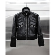 RICH Black Highneck Shearling Jacket - AK081