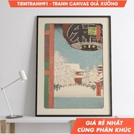 Wall painting, Antique Japanese Woodblock Utagawa Hiroshige - Kinryusan Temple at Asakusa 1856 Poste