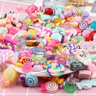 30 pcs Mixed Resin Slime Candy Sweets Flatback DIY Beads Scrapbooking Crafts Supplies