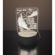 Night Light Acrylic Christian Christmas Gift Birthday Decor Table Desk Bed Sleep Bible Verse Devotio