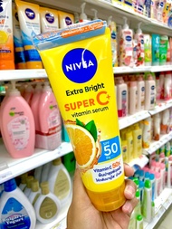 ใหม่! NIVEA Extra Bright Super C+ Vitamin Serum SPF50/PA+++ (180/320ml.) วิตามิน เซรั่มบำรุงผิวกาย ผสานกันแดด นีเวีย