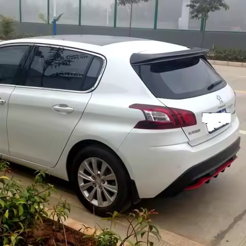 For Peugeot 308 Spoiler High Quality Abs Plastic Car Tail Wing Decoration Rear Trunk Spoiler For Peu