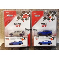 Mini GT 1/64 Honda Civic FK8 Blue Chase Car set