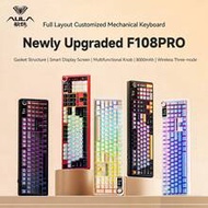 AULA F108 Pro คีย์บอร์ดกลไกไร้สายบลูทูธ, คีย์บอร์ดเกมมิ่งพร้อมสวิตช์แบบถอดเปลี่ยนได้, จอแสดงผลอัจฉริ