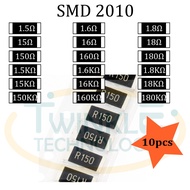 Resistor SMD 2010 1.5 ohm, 1.6 ohm, 1.8 ohm,  15 ohm, 16 ohm, 18 ohm, 150 ohm, 150K ohm, 160K ohm, 180K ohm 5% 10 pcs