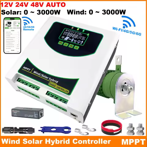 5000w 6kw Wind Turbine 3000W Solar Panel Wind Solar Hybrid System MPPT Charge Controller With Dump L