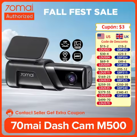 70mai Dash Cam M500 Car DVR Camera Recorder Built-in GPS ADAS 1944P 170FOV 24H Parking Surveillance 