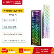 XUNFOX Wireless Keyboard TK100 Pro 2.4G + Bluetooth + USB RGB Backlight Quiet Design Keyboard Wired 