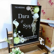 [ALREADY DECORATIVE] 30x40x6 cm Black Acrylic Dowry Frame Engraved Wedding Dowry Box