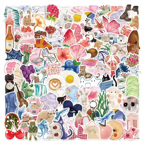 50/100PCS Watercolor Diary Graffiti Stickers DIY Decoration Guitar Notebook Luggage DIY Waterproof