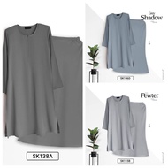 Kurung Plain Kurung Hana Kurung Bridesmaid Kurung Plus Size S-6XL Kurung Ash Grey Pewter Grey Shadow