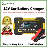 LiveTech 12V 6A Car Battery Charger Pengecas Bateri Kereta Motorsikal Restore Motorcycle Charge Puls