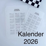 A5 A6 Calendar 2026 Binder 6 Hole