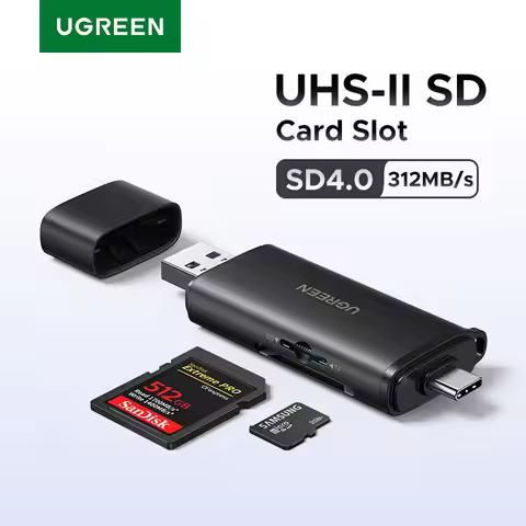 UGREEN SD4.0 Card Reader 312MB/s USB-C/USB-A USB Memory Card Reader for SD Micro SD UHS-II for Lapto