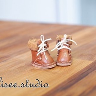 娃娃鞋適用於Blythe（聯名）、Lati（y）、Monst、Dada折疊靴款（真皮）