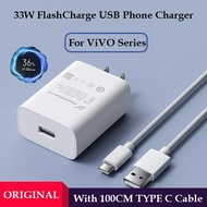 Vi Vo Y29s V27 5G Charger 33W US Spec Adapter Support Flash Charge 2.0 Fast Charging Type-C USB Cabl