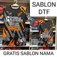 fashion anak gamer rrq mobile legend/setelan baju kaos squad mobile legend rrq full printing size 2-12thn