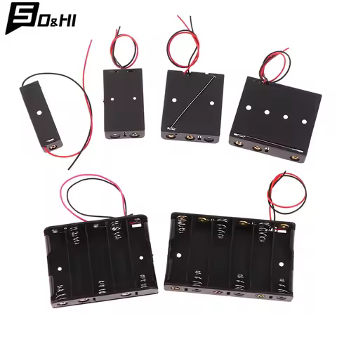 3V AA Battery Case Box 1 2 3 4 5 6 Slots AA LR6 HR6 Battery Holder Storage Case Lead Wire Bateria Pr