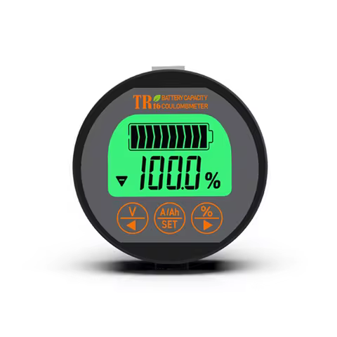 New DC 8-80V 50A 100A 350A TR16 Coulomb Counter Meter Battery Capacity Indicator Ammeter Voltmeter B
