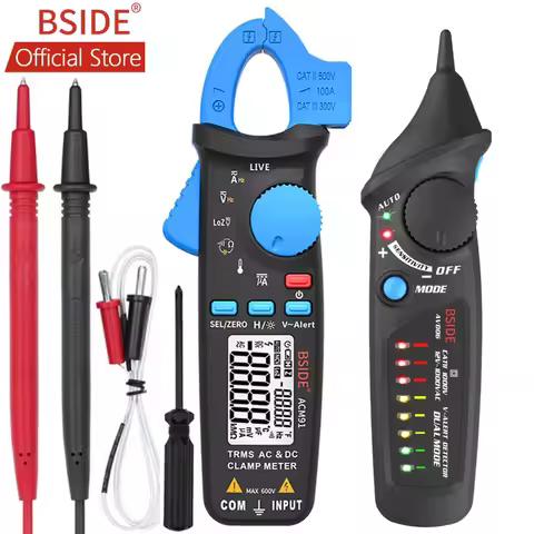 Digital Clamp Meter BSIDE ACM91 AC/DC Current 1mA True RMS Auto Range Live Check NCV Temp Frequency 