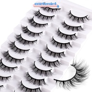 EMOTEPH 10 Pairs Manga Lashes Soft Fake Eyelashes Faux Mink Lashes Short Lashes