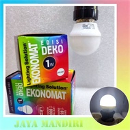 WHITE EKONOMAT LED Night Light 1 watt Bulb DAY Light DEKO E27 1watt 1w Decorative