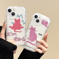 MERAH Casing HP iPhone 6 Plus 6 6s 6s Plus ip6 6+ 6p 6sp 6splus iPhone6 iPhone6s ip6s ip 6Plus 6s+ 6+ip6Plus Case Softcase Cute Casing Phone Cesing Cassing Soft Pink Cat For Case Aesthetic Sofcase Chasing